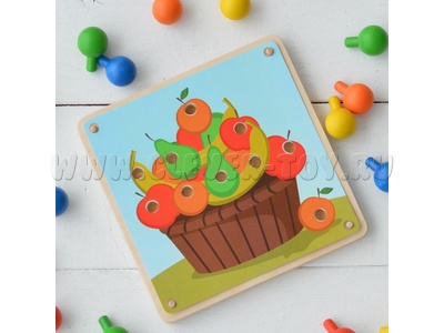 Карточка "Фрукты" для набора "Деревянная мозаика" Карточка "Фрукты" для набора "Деревянная мозаика"