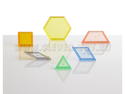 Набор "Фигуры геометрические прозрачные" (120шт, в контейнере) Набор "Фигуры геометрические прозрачные" (120шт, в контейнере)