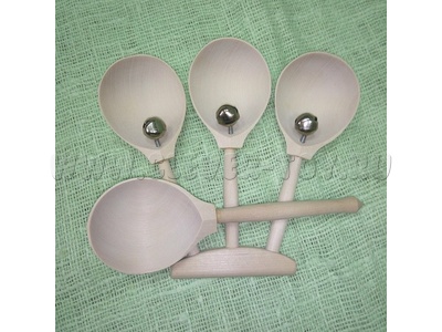 Ложки веерные с бубенцами (дерево, без росписи) Ложки веерные с бубенцами (дерево, без росписи)