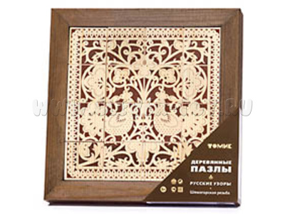 Пазл деревянный "Шемогодская резьба" (16 деталей) Пазл деревянный "Шемогодская резьба" (16 деталей)