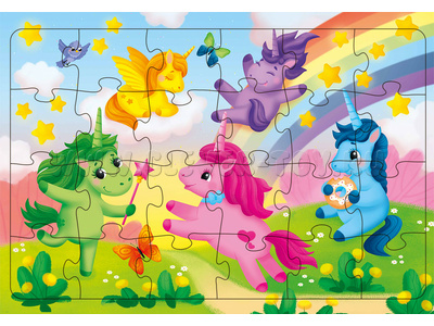 Пазл на подложке "Единороги" (24 дет.) Пазл на подложке "Единороги" (24 дет.)