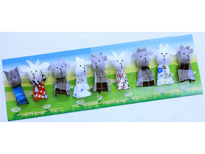 Театр "Волк и семеро козлят" пальчиковый (9 шт.) Театр "Волк и семеро козлят" пальчиковый (9 шт.)