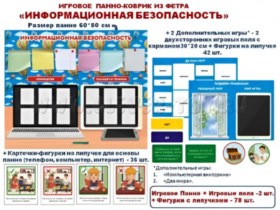 Панно "Информационная безопасность", фетр (66 дет.+ 2 планшета)