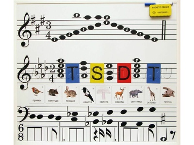 Настенная магнитно-маркерная доска с нотным станом и знаками музыкальной нотации (86 х 75 см) Настенная магнитно-маркерная доска с нотным станом и знаками музыкальной нотации (86 х 75 см)