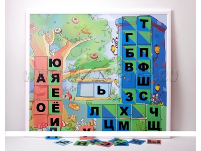 Магнитная доска "Город букв" 86 х 75 см