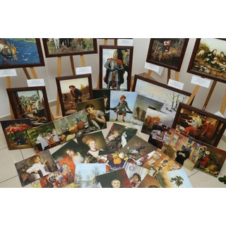 Комплект "Мир шедевров. Картинная галерея в детском саду Выпуск 1" с деревянным мольбертом
