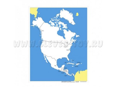 Контурная карта Северной Америки - столицы